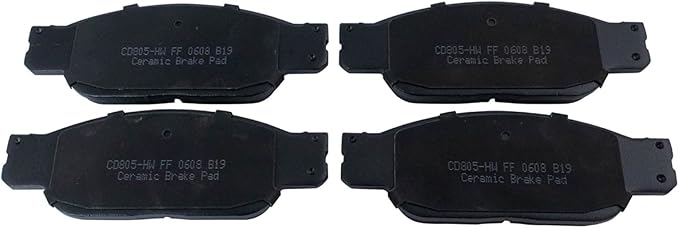 TRQ Front Brake Pads Ceramic Hardware Compatible with 2002-2005 Ford Thunderbird 2000-2002 Jaguar S-Type 2000-2006 Lincoln LS