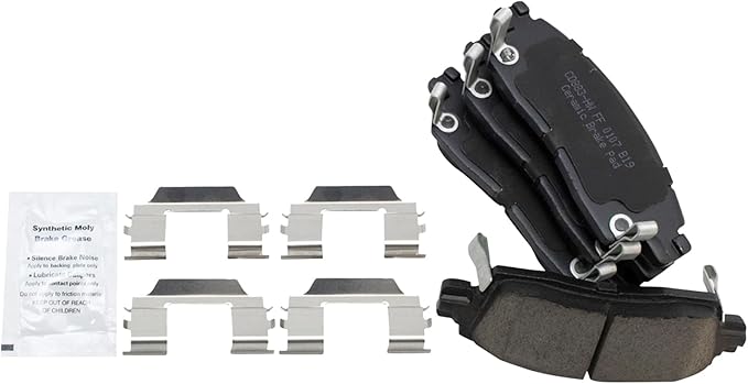 TRQ Rear Posi Ceramic Brake Pad Kit Set for 9-7X / Acadia/Acadia Limited/Ascender/Bravada/Enclave/Envoy/Envoy XL/Envoy XUV/Outlook/Rainier/SSR/Trailblazer/Traverse/XTS
