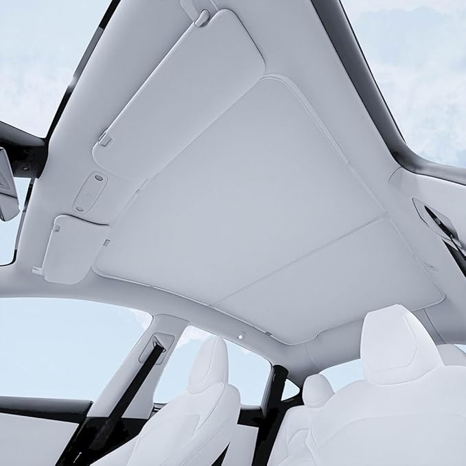 VION Tesla 2026-2025 Model Y Roof Sunshades - Precision Fit, No Sagging, Full Blackout (2026-2025 New Model Y)