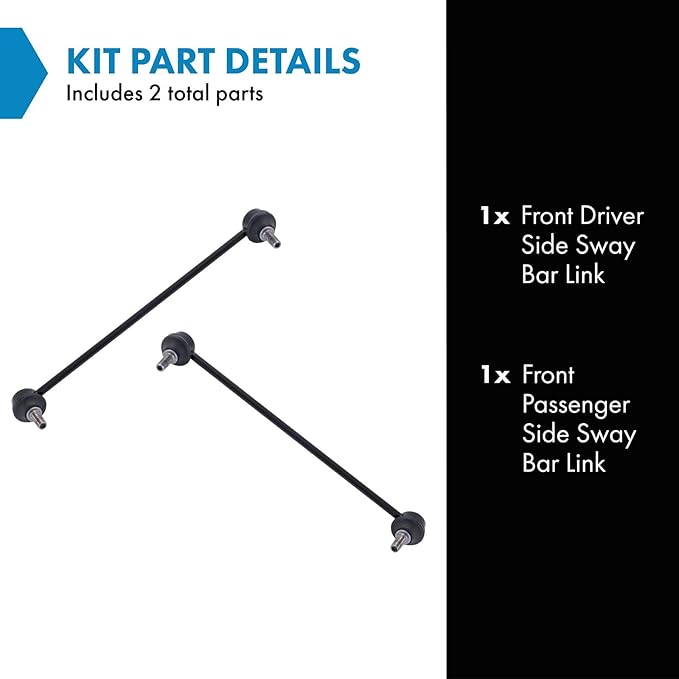 TRQ Front Driver and Passenger Side Sway Bar Link Set 2 Piece Compatible with 2009-2014 Honda Fit 2010-2014 Insight 2011-2016 CR-Z