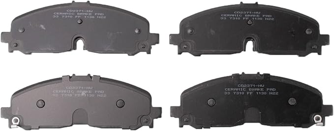 TRQ Front Brake Pads Ceramic Hardware Wear Sensor Compatible with 2020-2023 Buick Enclave 2021-2023 Cadillac XT5 XT6 2021-2023 Chevrolet Blazer Colorado Traverse 2021-2023 GMC Acadia Canyon