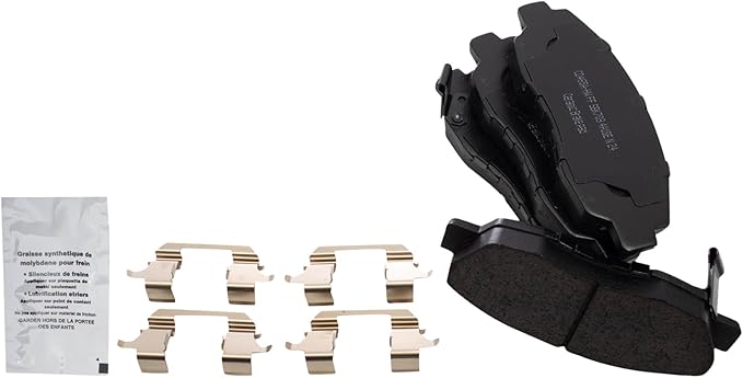 TRQ Front Ceramic Brake Pad Set Includes Contact Point Grease and Hardware Compatible with 10-14 Honda Insight 03-11 Civic DX EX LX EX-L LX-S 98-02 Accord L4 2.3L