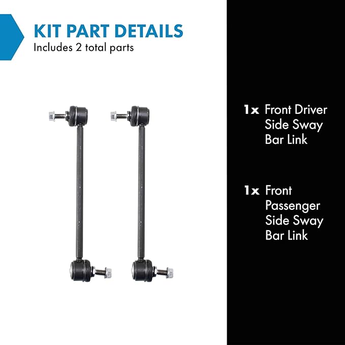 TRQ Front Left and Right Sway Bar Link Set 2 Piece Compatible with 14-22 Jeep Cherokee Front Wheel Drive Front Left and Right 16-17 Chrysler 200 S Front Wheel Drive Front Left and Right