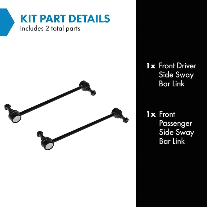 TRQ Front Driver and Passenger Side Sway Bar Link Set 2 Piece Compatible with 96-16 Chrysler Town and Country 00-03 Voyager 04-08 Pacifica 96-07 Dodge Caravan 96-20 Grand Caravan