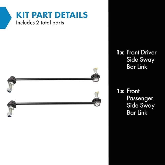 TRQ Front Sway Bar Stabilizer Link Set Compatible with 2014-2017 Mercedes-Benz CLA250