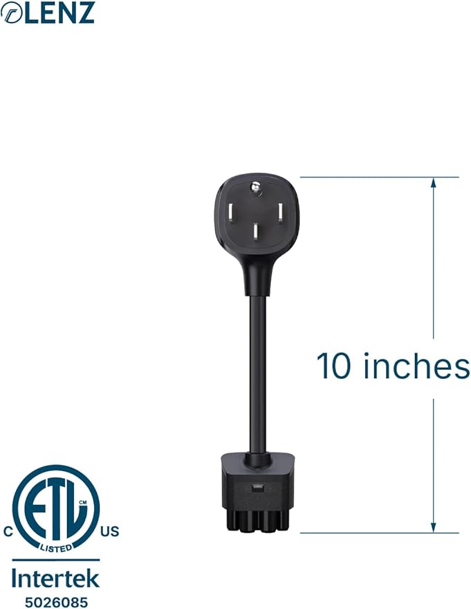 LENZ NEMA 14-50 Adapter: Compatible ONLY with Tesla Mobile Charger Gen 2 & 3, This Adapter Plugs into Your 240 V 14-50 Outlet at 32 Amps (Verify Before Purchase), 10-Inch Length