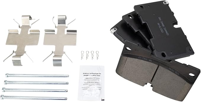 TRQ Front Ceramic Brake Pad Set Compatible with 24 Chevrolet Silverado 1500 with Brake Code J61 24 GMC Sierra 1500 with Brake Code J61