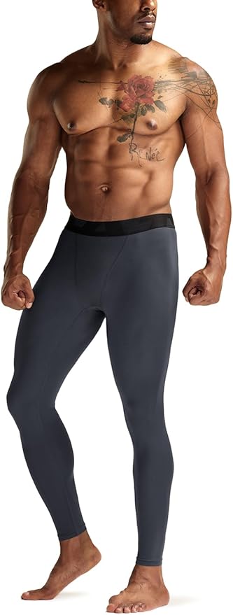 TSLA Men's Compression Pants - Cool Dry Athletic Sports Workout Running Tights Leggings Baselayer