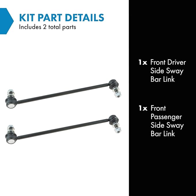 TRQ Front Driver and Passenger Side Sway Bar Link Set 2 Piece Compatible with 06-18 Toyota RAV4 10-15 Prius 12-17 Prius V 12-15 Prius Plug-In 16-20 Mirai 17-18 Corolla iM 10-12 Lexus HS250h