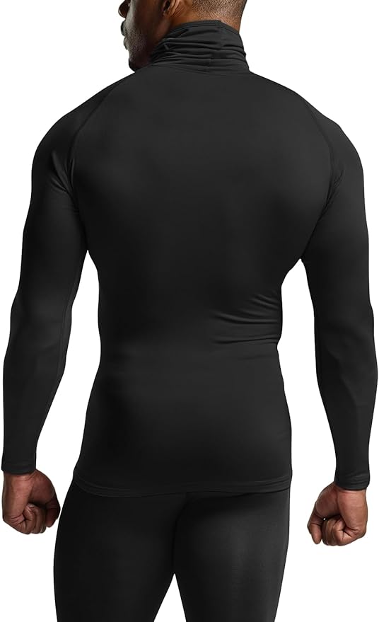 TSLA Men's Thermal Long Sleeve Compression Shirts, Mock/Turtleneck Winter Sports Running Base Layer Top