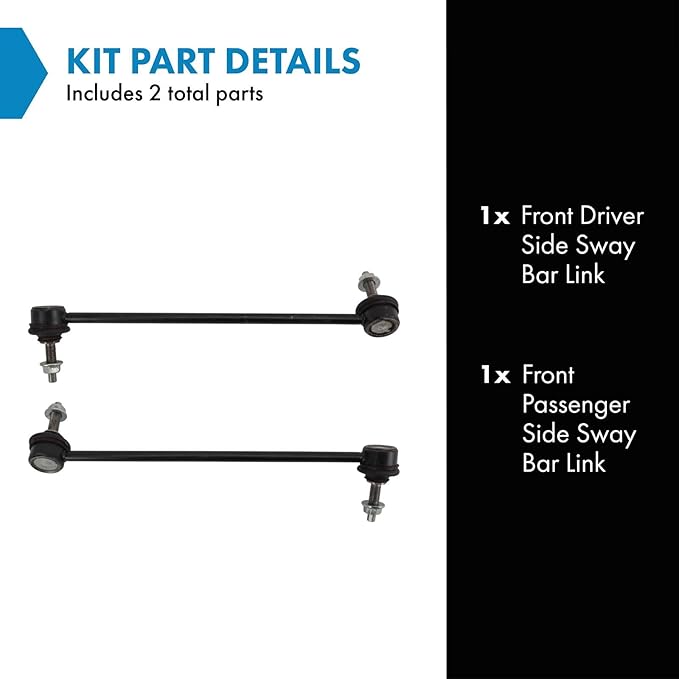 TRQ Front Sway Bar Stabilizer Link Set Driver & Passenger Side Compatible with 2011-2017 Chevrolet Caprice 2014-2017 SS