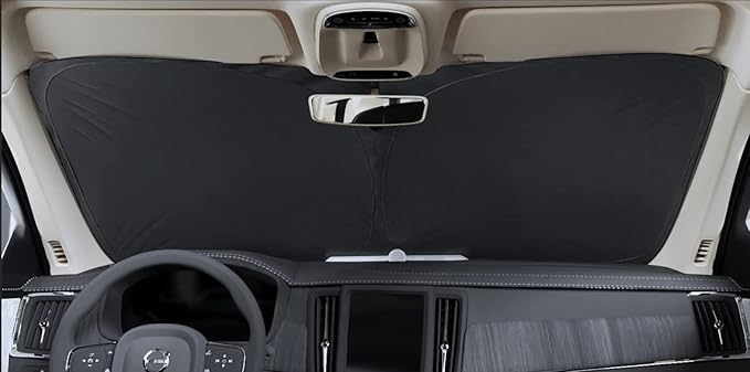 Autotech Park Foldable Sunshade Compatible with 2012-2026 Tesla Model S Sedan, UV Reflective and Easy Storage, Custom-fit Car Windshield Sun Shade