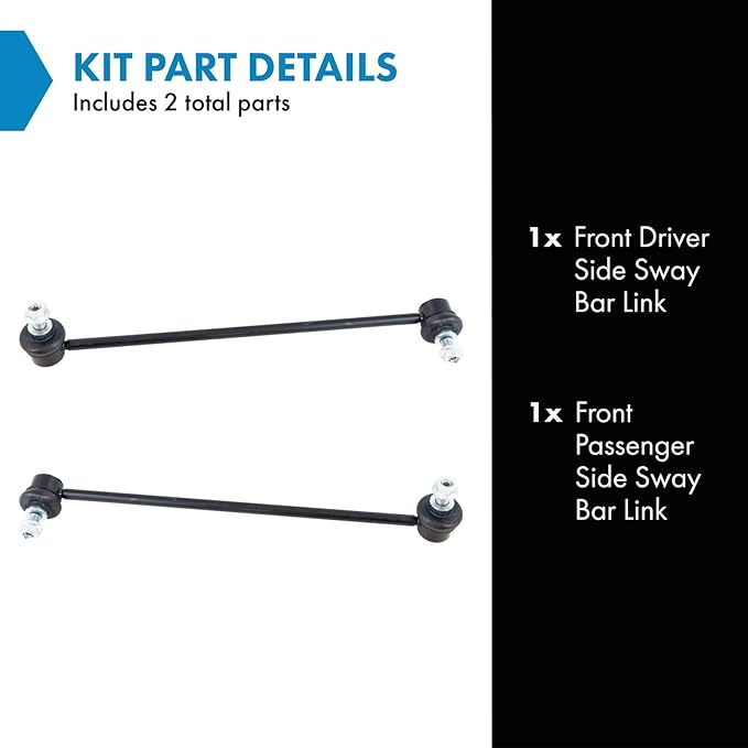 TRQ Front Driver and Passenger Side Sway Bar Link Set 2 Piece Compatible with 2006 BMW 325xi 2006 330xi 2007-2008 328xi 2007-2008 335xi 2009-2013 328i xDrive 2009-2013 335i xDrive 2012-2015 X1