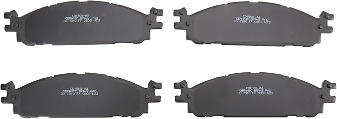TRQ Front Brake Pads Ceramic Hardware Compatible with 2011-2019 Ford Explorer 2009-2019 Flex 2010-2019 Taurus 2009-2012 Lincoln MKS 2010-2019 MKT