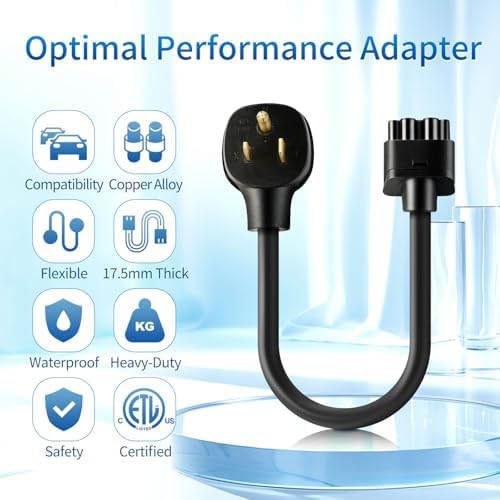 NEMA 6-50 Adapter for Tesla Gen 2 Mobile Connector, 240V 32A Welding Outlet EV Charger Adapter, Heavy-Duty Level 2 Charging for Tesla Model 3, S, X, Y - Safe and Durable (6-50P, 16 Inch)