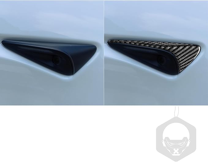 Carbon Fiber Stickers Front Fender Car Exterior Trim Compatible with Tesla Model 3 Accessories 2024 2025 Auto Exterior Accessories Universal Decorative Stickers Overlay Decal Cover