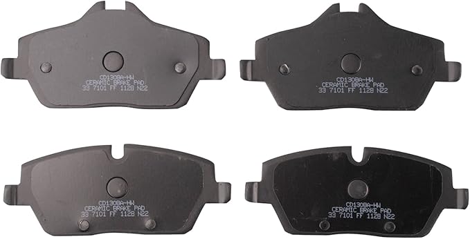 TRQ Front Ceramic Brake Pad Set Compatible with 18-23 Mini Cooper Base 17 Cooper Base without John Cooper Works Brake Package 15-16 Cooper Base with 280mm Diameter Front Rotors