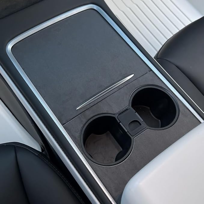 frani Center Console Wrap (Suede Edition) Designed for Tesla Model 3/Y 2021-2025,Tesla Center Console Cover for Model 3/Y(Not for Model 3 Highland 2024-2025)