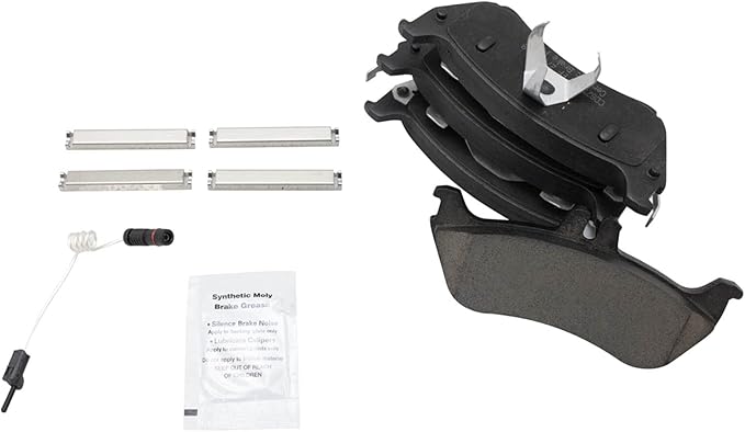TRQ Rear Ceramic Brake Pad Set Includes Contact Point Grease and Hardware Compatible with 1998-2003 Mercedes-Benz ML320 1999 ML430 From 12-01-98 Production Date 2003-2005 ML350