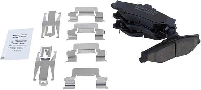 TRQ Rear Brake Pads Ceramic Hardware Wear Sensor Compatible with 1998-2002 Chevrolet Camaro 1998-2002 Pontiac Firebird