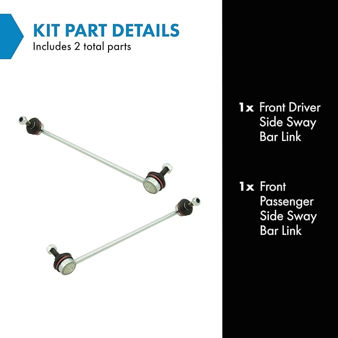 TRQ Front Driver and Passenger Side Sway Bar Link Set 2 Piece Compatible with 2004-2010 BMW X3