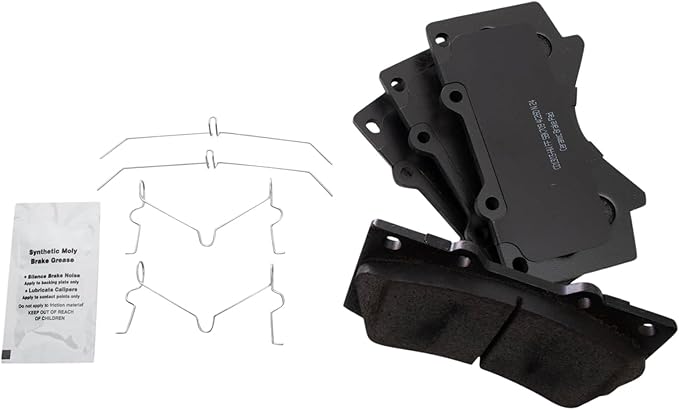 TRQ Front Brake Pads Ceramic Hardware Wear Sensor Compatible with 2008-2021 Lexus LX570 2008-2021 Toyota Land Cruiser 2008-2021 Sequoia 2007-2021 Tundra