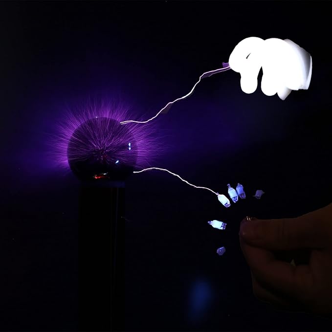 Tesla Coil DIY Kit, PEMENOL Touchable Plasma Ball Spark Gap Arc Generator for Physics Teaching, Arc Plasma Artificial Lighting Science Experiment Model for College University Electronic Education