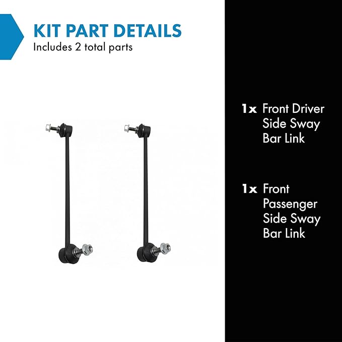 TRQ Front Sway Bar Stabilizer Link Set 2 Piece Driver & Passenger Side Compatible with 12-20 BMW