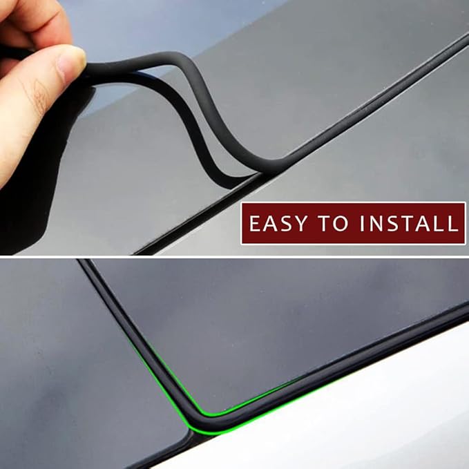 Windshield & Roof Wind Guard Noise Lowering Reduction Kit Quiet Seal Strip Compatible with Tesla Model Y