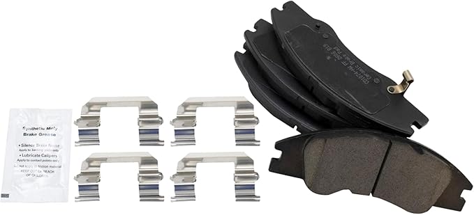 TRQ Front Brake Pads Ceramic Hardware Wear Sensor Compatible with 2004-2009 Kia Spectra 2005-2009 Spectra5