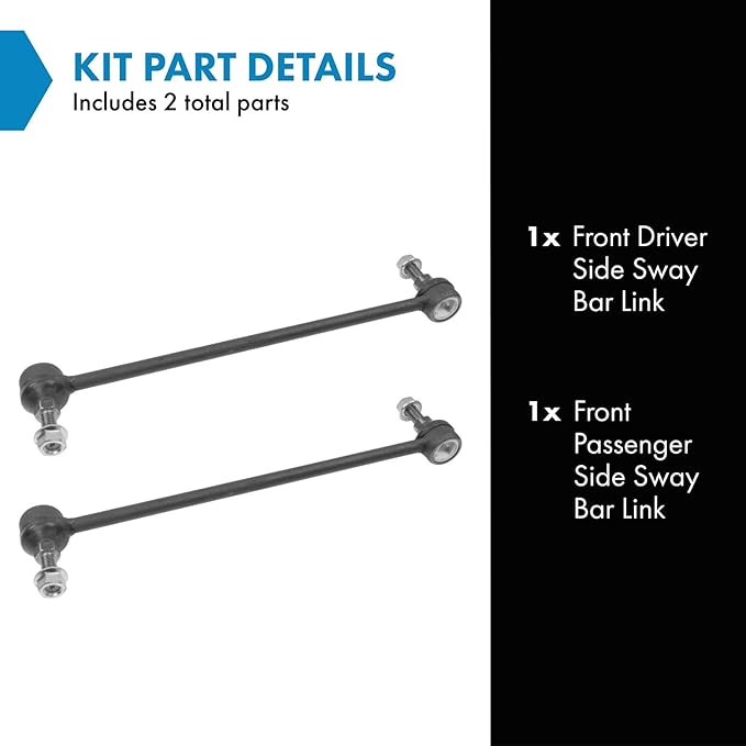 TRQ Front Driver and Passenger Side Sway Bar Link Set 2 Piece Compatible with 08-17 Buick Enclave 09-17 Chevrolet Traverse 07-16 GMC Acadia 17 Acadia Limited 07-10 Saturn Outlook