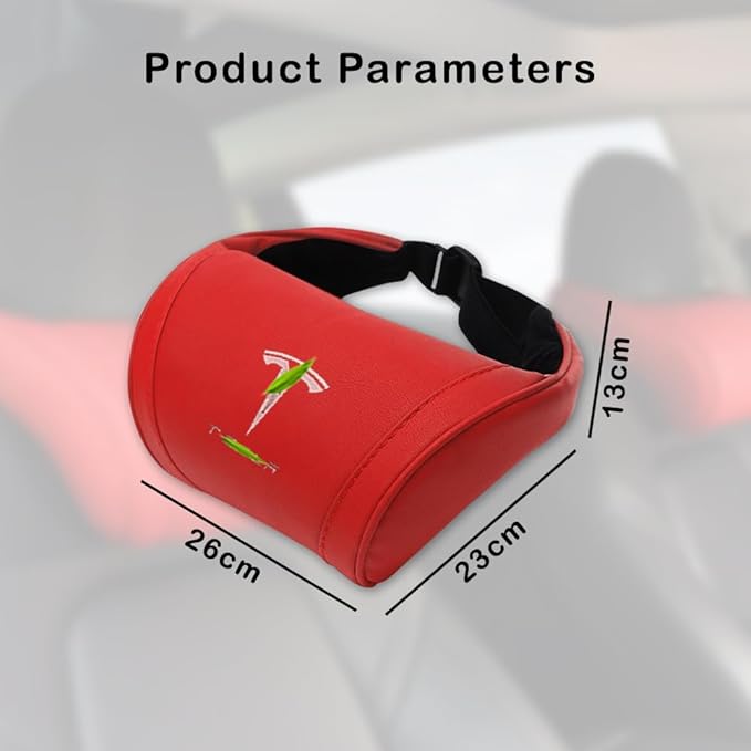 Car Headrest Neck Pillow Support Memory Foam Ergonomic Design Accessory for Driving Seat Fatigue Relief Compatible with Model S X 3 Y & Cybertruck - 1 Piece