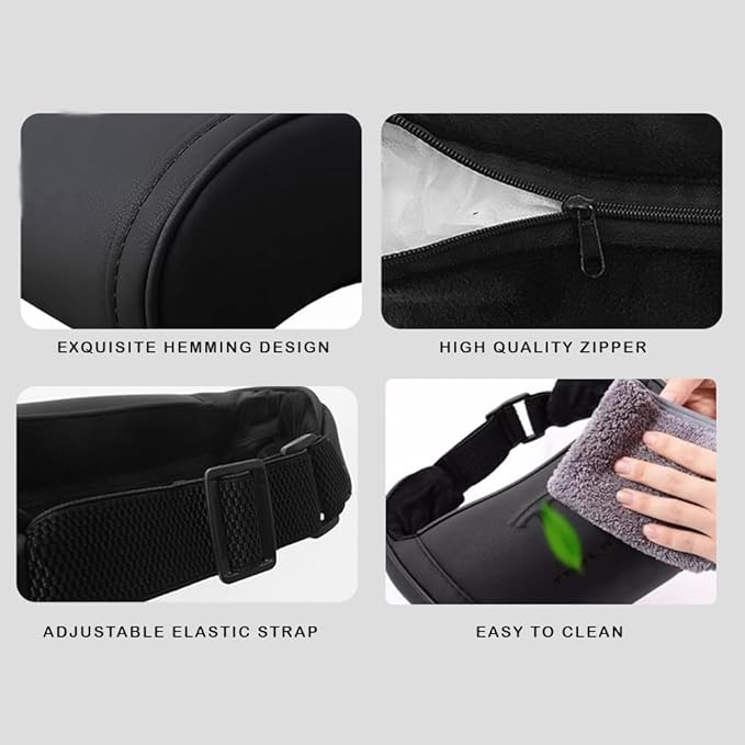Car Headrest Neck Pillow Support Memory Foam Ergonomic Design Accessory for Driving Seat Fatigue Relief Compatible with Model S X 3 Y & Cybertruck - 1 Piece
