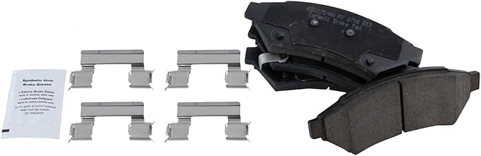 TRQ Front Brake Pads Ceramic Hardware Compatible with 2005-2008 Buick LaCrosse 2005-2007 Terraza 2005-2009 Chevrolet Uplander 2005-2008 Pontiac Grand Prix 2005-2006 Montana 2005-2007 Saturn Relay