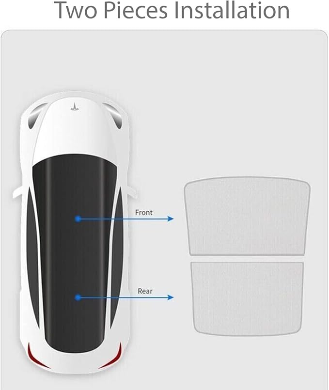 Sunshade for Tesla Model 3 (2024) - Sunshade Roof Window Insulation UV Rays Protection Front and Rear Top Windows Sun Shade Skylight Reflective Covers (Cream White)