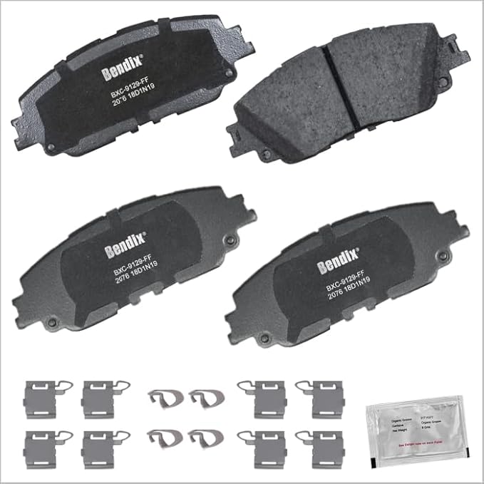 Bendix Priority1 CFC2076 Ceramic Front Brake Pads compatible with Select Models Lexus ES250,ES300h,ES350,UX200,UX250h,Toyota Avalon,Camry,C-HR,Corolla Cross,RAV4,Venza