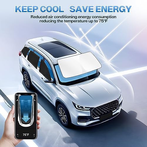 T TGBROS Windshield Sun Shade for Subaru Crosstrek 2024 2025 Car Window Shades Thicken UV Block and Blackout Privacy Foldable Sunshades 8PCS Accessories Keep Cool Sun Visor Covers