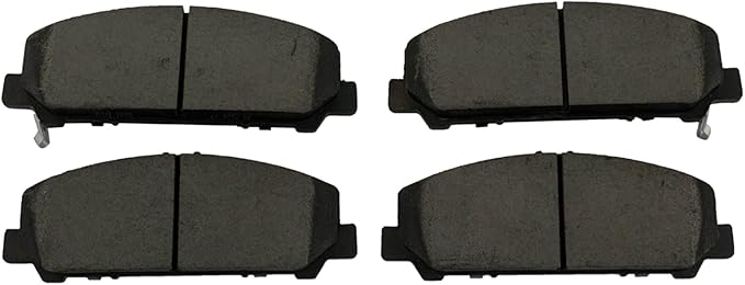 TRQ Front Brake Pads Ceramic Hardware Wear Sensor Compatible with 2011-2013 Infiniti QX56 2014-2024 QX80 2012-2024 Nissan Armada 2011-2024 Titan 2022-2024 Titan XD 2011-2012 Suzuki Equator