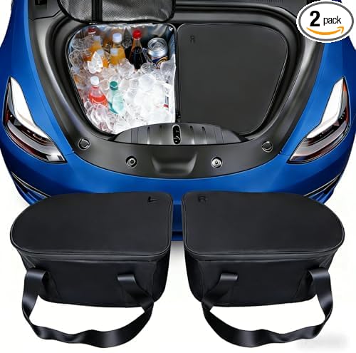 Frunk Cooler Organizer for Tesla Model 3 2020-2026, Insulated Waterproof Front Trunk Storage Bag with Hidden Pocket,2-Pack