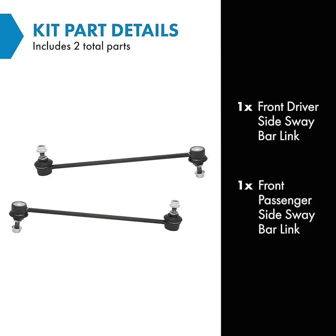 TRQ Front Sway Bar Stabilizer Link Set Compatible with 1995-2001 BMW 740i 740iL 750iL 2000-2003 Z8 2004-2009 Mazda 3 2006-2015 5