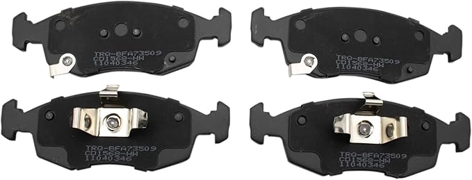 TRQ Front Brake Pads Ceramic Hardware Wear Sensor Compatible with 2012-2017 Fiat 500