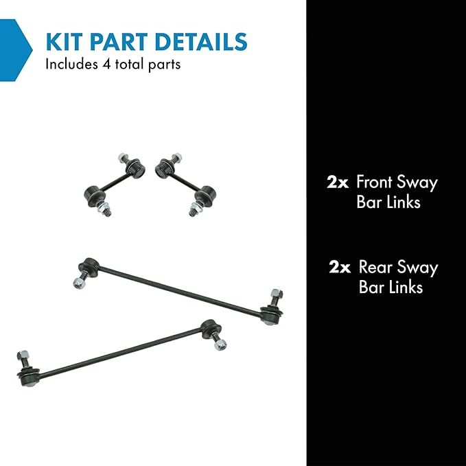 TRQ Driver & Passenger Side Sway Bar Stabilizer Link Set Compatible with 2007-2012 Hyundai Santa Fe Veracruz 2011-2013 Kia Sorento