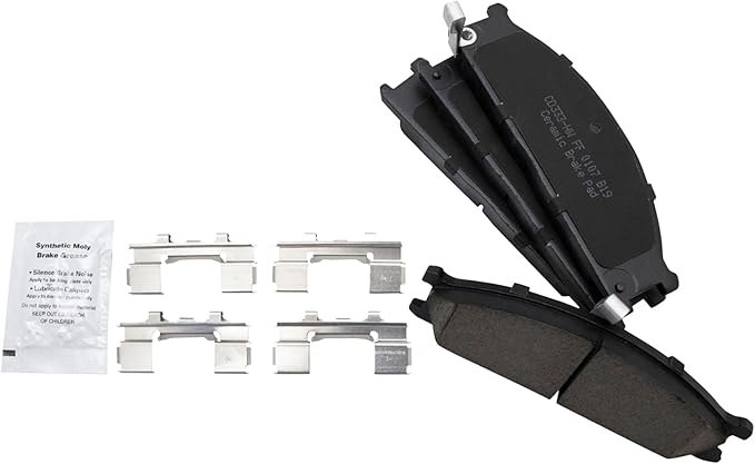 TRQ Front Ceramic Brake Pad Set Compatible with 03-04 Nissan Frontier L4 2.4L 98-02 Frontier 96-97 Pickup 4 Wheel Drive 95 Pickup V6 3.0L Rear Wheel Drive 92-97 Subaru SVX