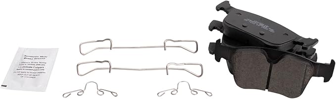 TRQ Rear Ceramic Brake Pad Set Compatible with 19-20 Volvo S60 19-21 V60 18-21 XC60 with 302mm Diameter Rear Rotors Models