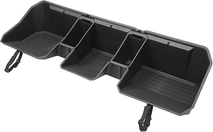 PENSUN Rear Under Seat Storage Box Fit for Tesla Cybertruck 2024, Hidden Second Row Underseat Storage Bin Organizer Black Tool Box for Cyber Truck Accessories