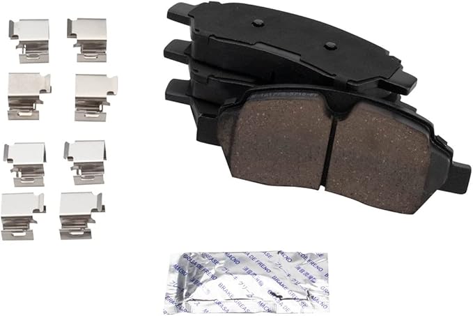 TRQ Rear Ceramic Brake Pad Set Includes Contact Point Grease Compatible with 2015-2019 Ford Transit-250 2015-2019 Transit-350 2015-2019 Transit-350 HD