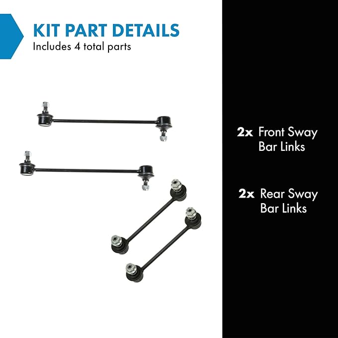 TRQ Front & Rear Sway Bar Stabilizer Link Set Compatible with 2001-2003 Mazda Protege 2002-2003 Protege5