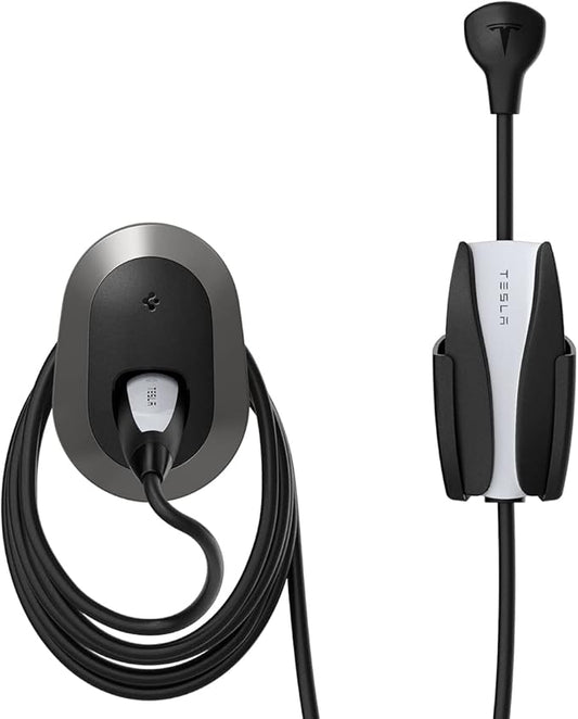 Spigen Bespoke All-in-One Cable Organizer Wall Mount Designed for All Tesla Mobile Charger Cable [Model 3/Y/X/S 2025/2024/2023/2022] - Dark Silver