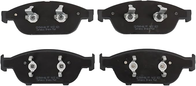 TRQ Front Ceramic Brake Pad Set Includes Contact Point Grease Compatible with 13-18 Audi A8 Quattro with 356mm Diameter Front Rotors