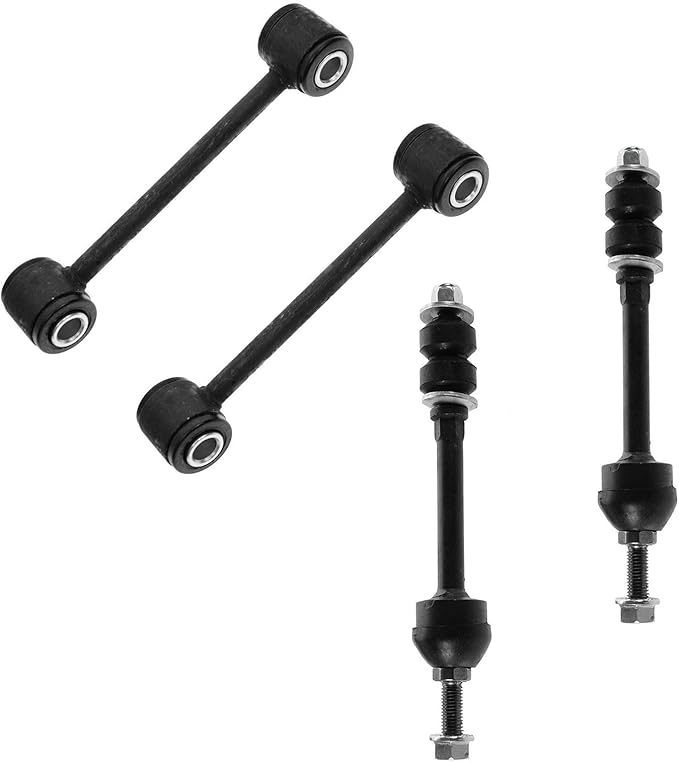 TRQ Front and Rear Sway Bar Link Set 4 Piece Compatible with 2005-2010 Dodge Dakota 2011 Ram Dakota 2006-2009 Mitsubishi Raider